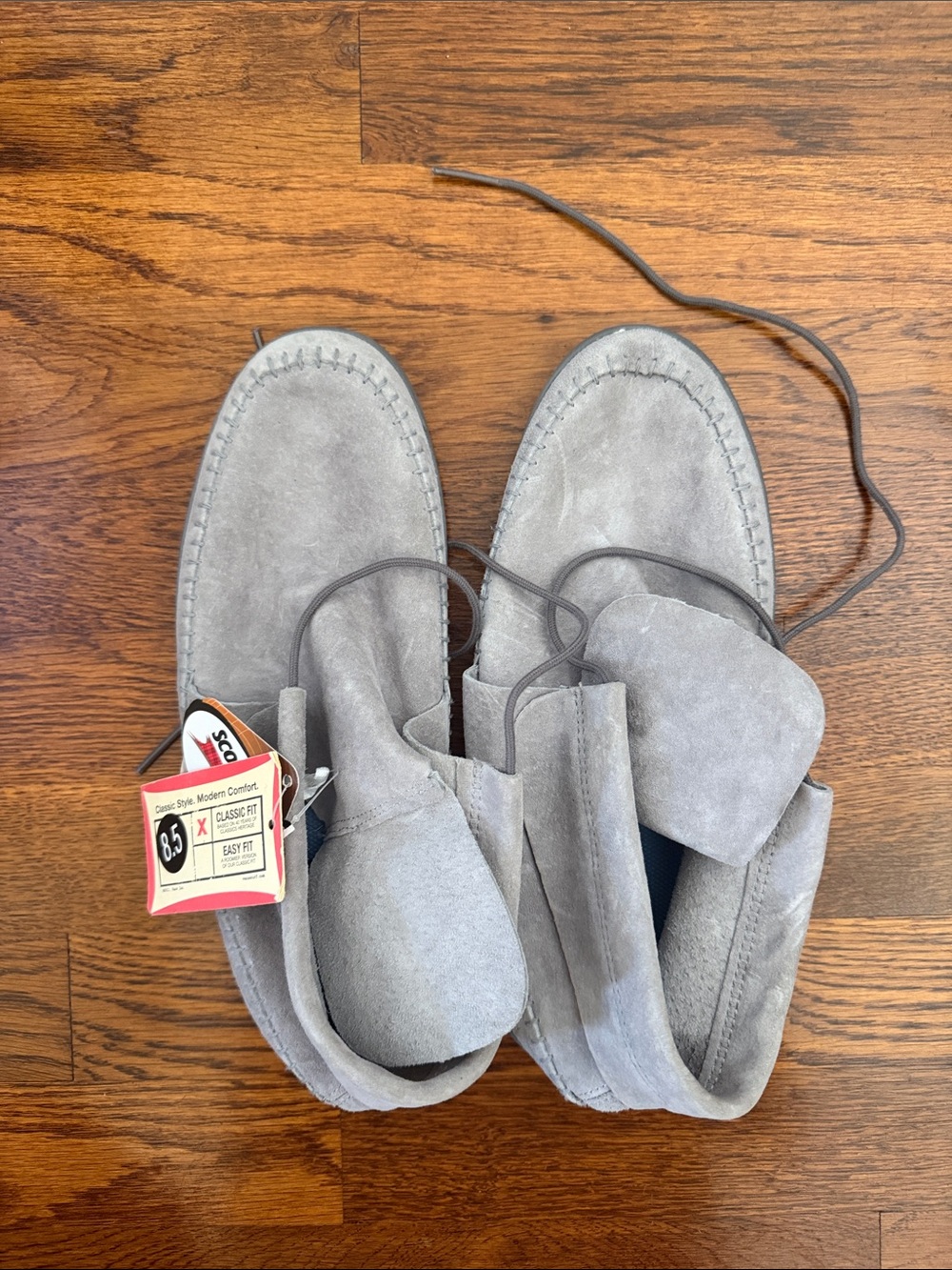 DEADSTOCK VINTAGE VANS Suede Lace-Up Casual Shoes in Light Gray SIZE 8.5